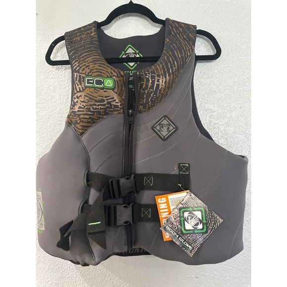 Body Glove ECO Wakeboard Life Vest‎ Impact Guard Watersports Gray Brown Size? - Picture 1 of 10